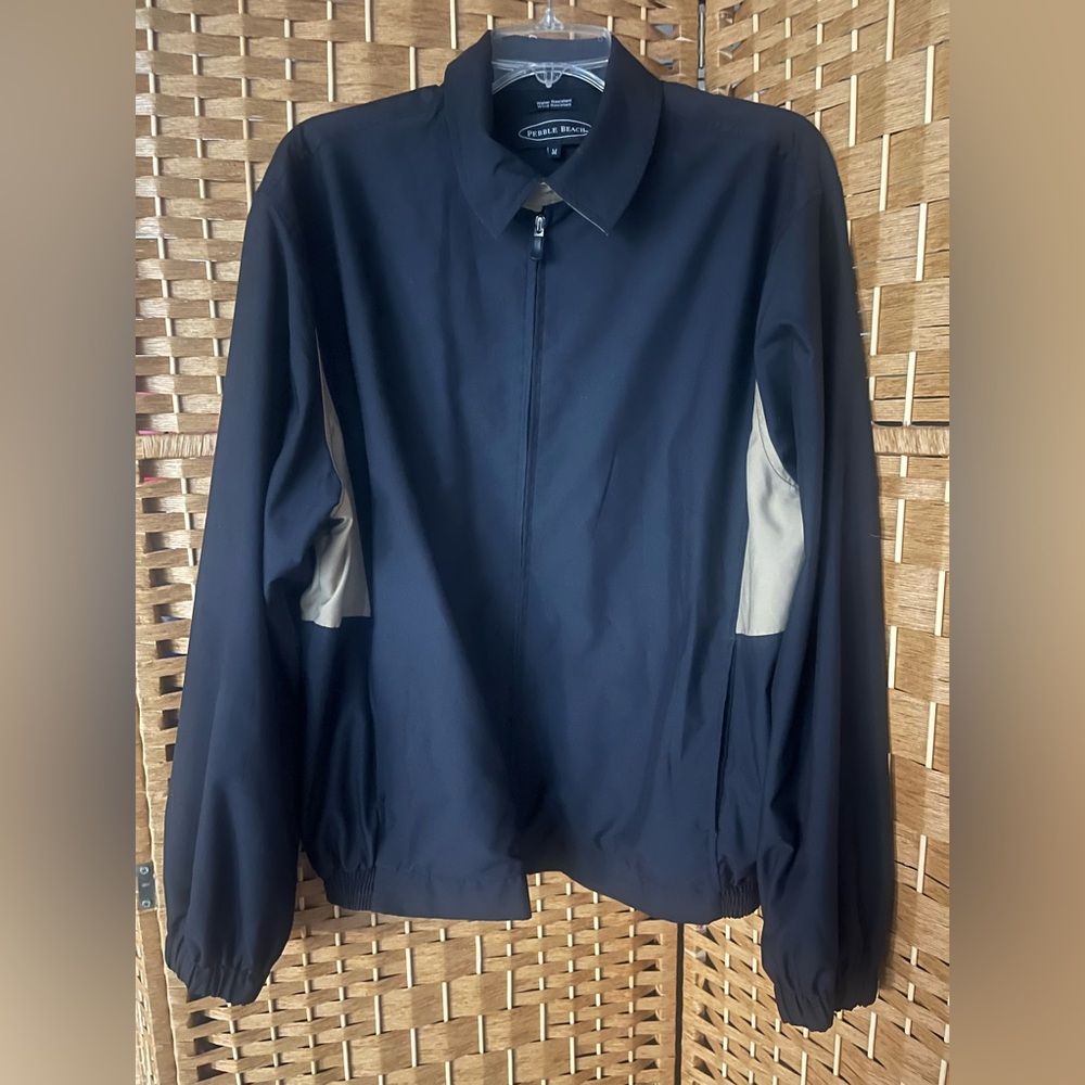 Pebble Beach Black and Tan Windbreaker